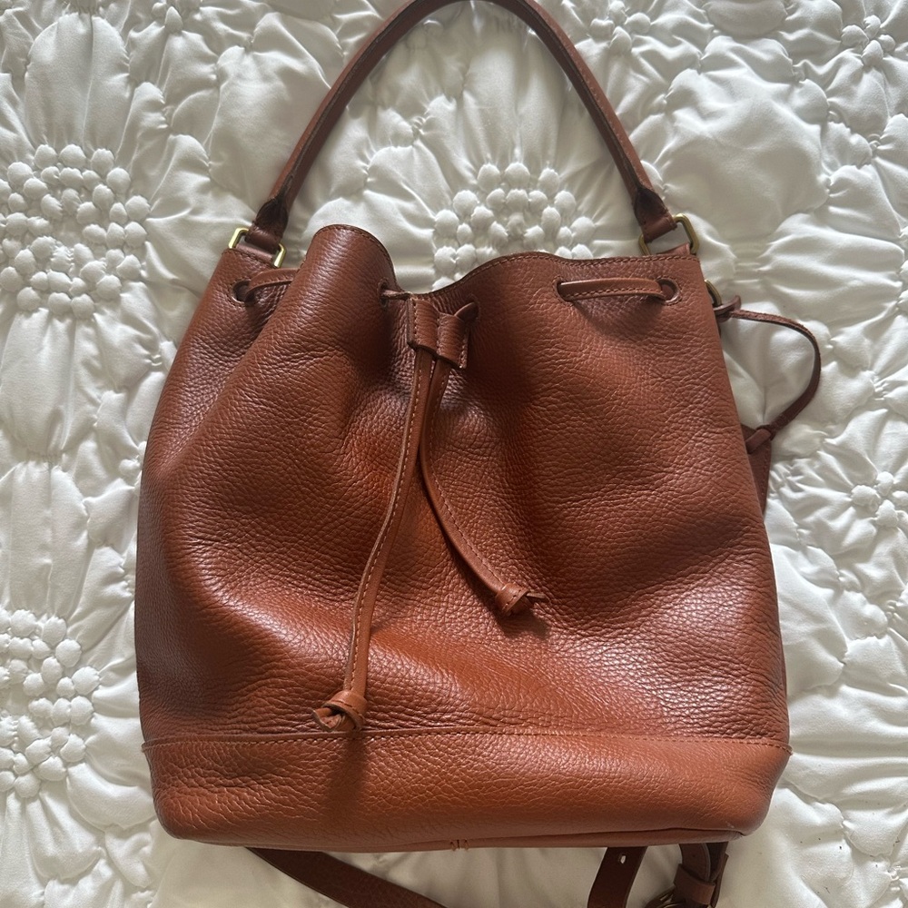 Madewell Brown Leather Bucket Bag